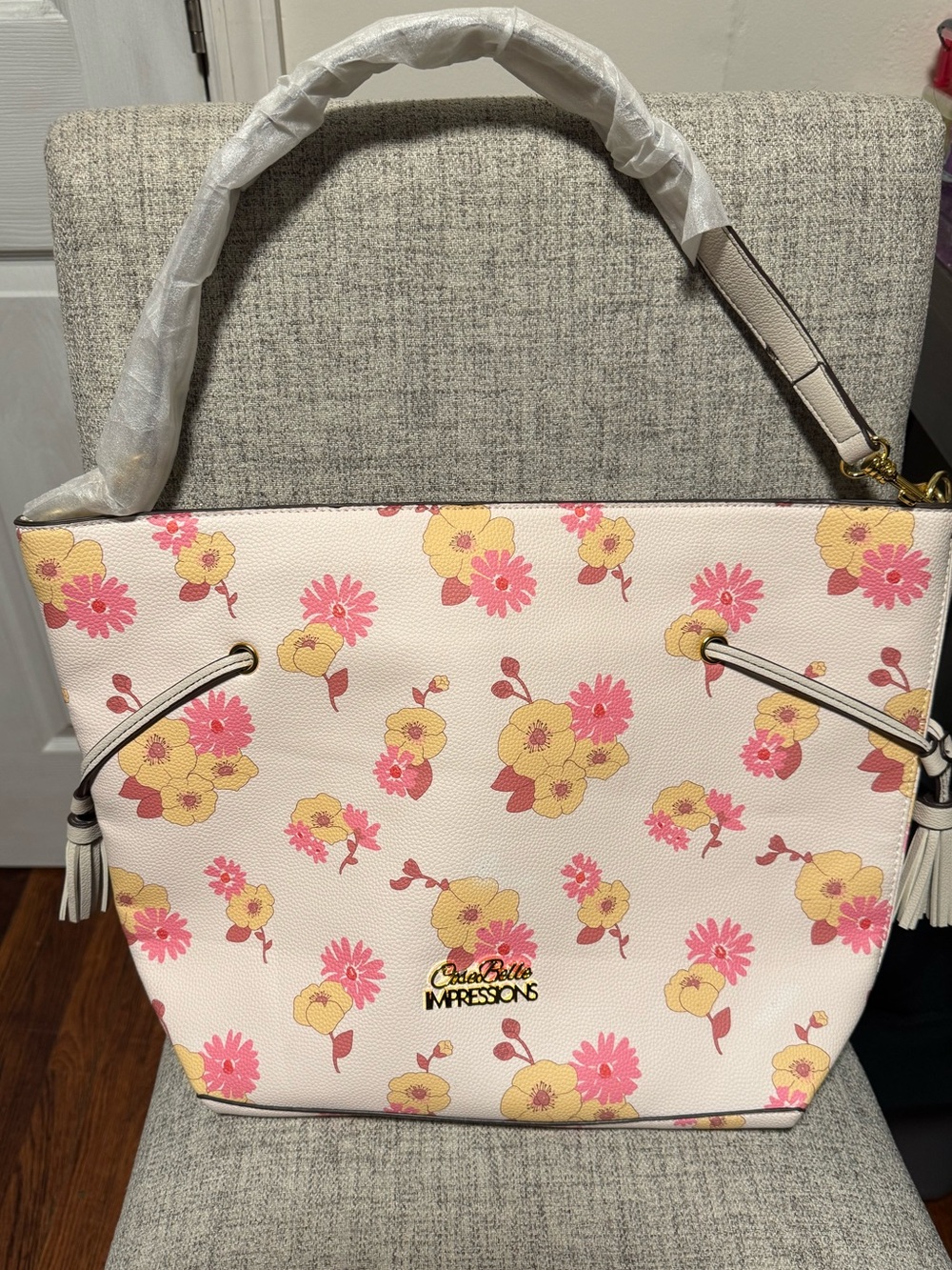 Impressions Floral Tote - Pink & Yellow